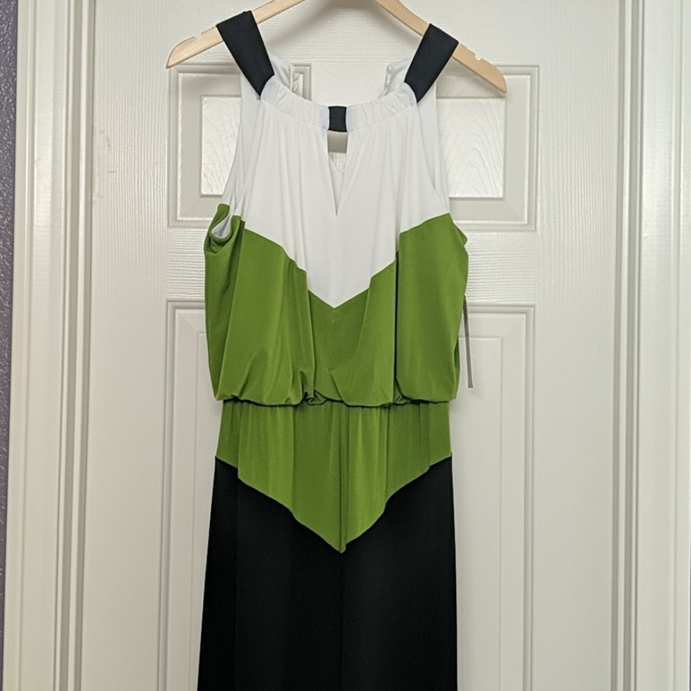 Color block style maxi dress